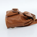 GUCCI Bamboo Backpack Leather Brown Gold Auth ka4595-4