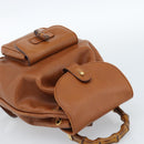 GUCCI Bamboo Backpack Leather Brown Gold Auth ka4595-6