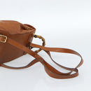 GUCCI Bamboo Backpack Leather Brown Gold Auth ka4595-9