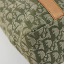 Christian Dior Trotter Canvas Hand Bag Green Gold Auth ka4602-15