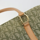 Christian Dior Trotter Canvas Hand Bag Green Gold Auth ka4602-9