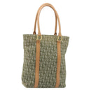 Christian Dior Trotter Canvas Hand Bag Green Gold Auth ka4602-1