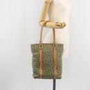 Christian Dior Trotter Canvas Hand Bag Green Gold Auth ka4602-22