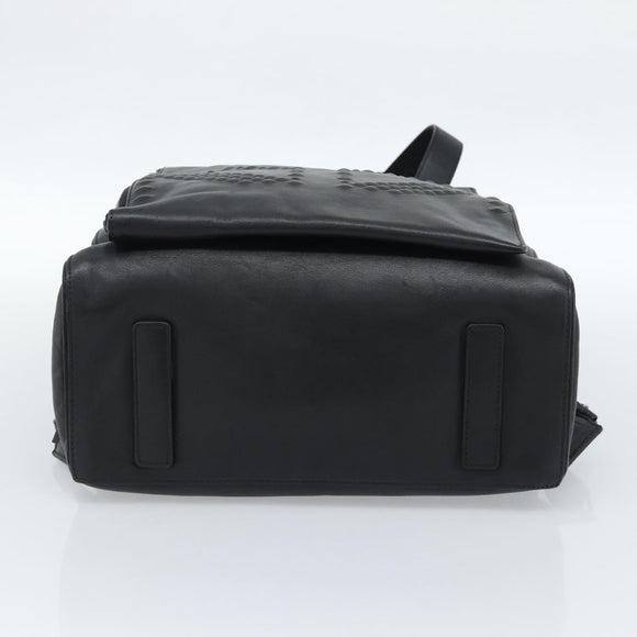 MCM Backpack Leather Black Silver Auth ka4605A