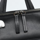 MCM Backpack Leather Black Silver Auth ka4605A-18