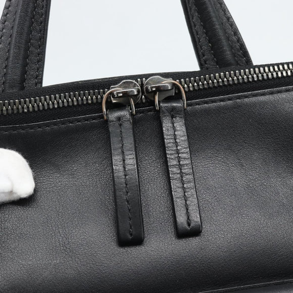 MCM Backpack Leather Black Silver Auth ka4605A