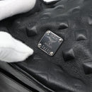MCM Backpack Leather Black Silver Auth ka4605A-12