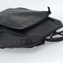MCM Backpack Leather Black Silver Auth ka4605A-6