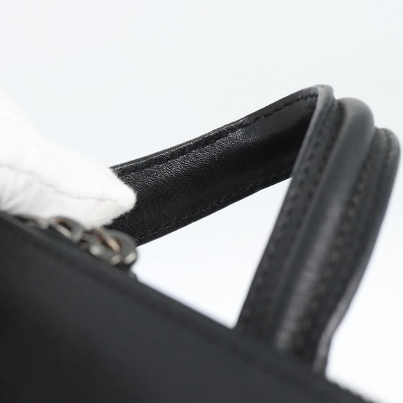 MCM Backpack Leather Black Silver Auth ka4605A
