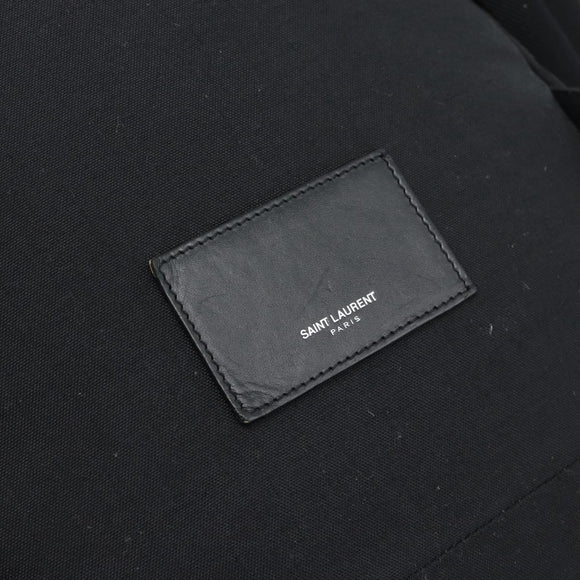 SAINT LAURENT Rugzak Canvas Zwart Zilver Auth ka4606A