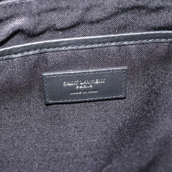 SAINT LAURENT Rugzak Canvas Zwart Zilver Auth ka4606A