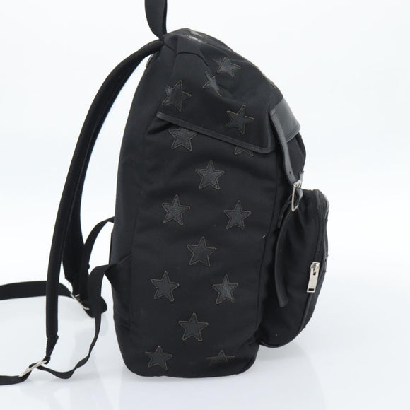 SAINT LAURENT Rugzak Canvas Zwart Zilver Auth ka4606A