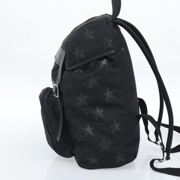 SAINT LAURENT Rugzak Canvas Zwart Zilver Auth ka4606A