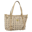 MCM Vicetos Logogram Hand Bag PVC Leather 2way Beige Gold Auth ka4607A-1