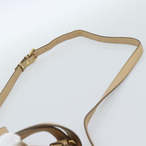 MCM Vicetos Logogram Hand Bag PVC Leather 2way Beige Gold Auth ka4607A