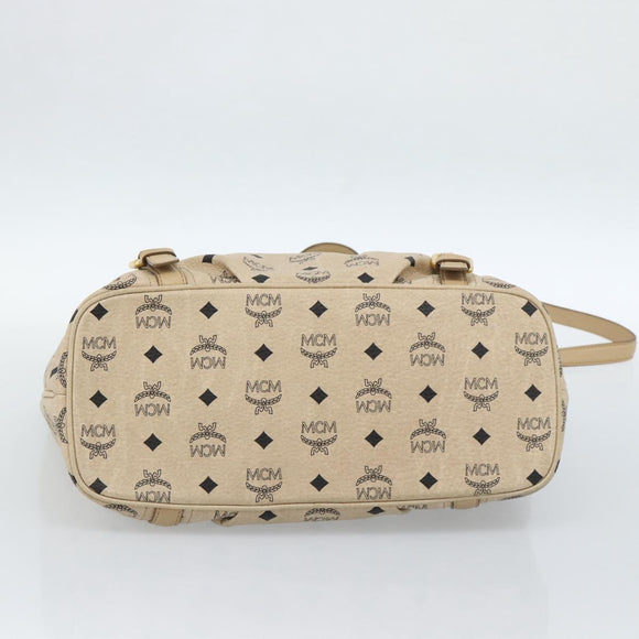 MCM Vicetos Logogram Hand Bag PVC Leather 2way Beige Gold Auth ka4607A