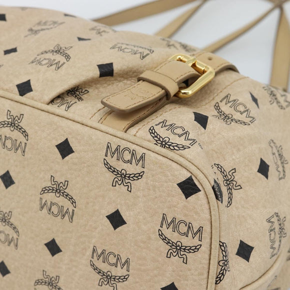 MCM Vicetos Logogram Hand Bag PVC Leather 2way Beige Gold Auth ka4607A
