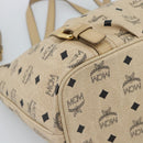 MCM Vicetos Logogram Hand Bag PVC Leather 2way Beige Gold Auth ka4607A-16