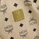 MCM Vicetos Logogram Hand Bag PVC Leather 2way Beige Gold Auth ka4607A-12