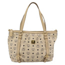 MCM Vicetos Logogram Hand Bag PVC Leather 2way Beige Gold Auth ka4607A-13