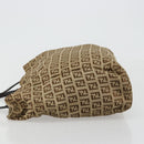FENDI Zucchino Canvas Hand Bag Beige Silver Auth ka4608-4