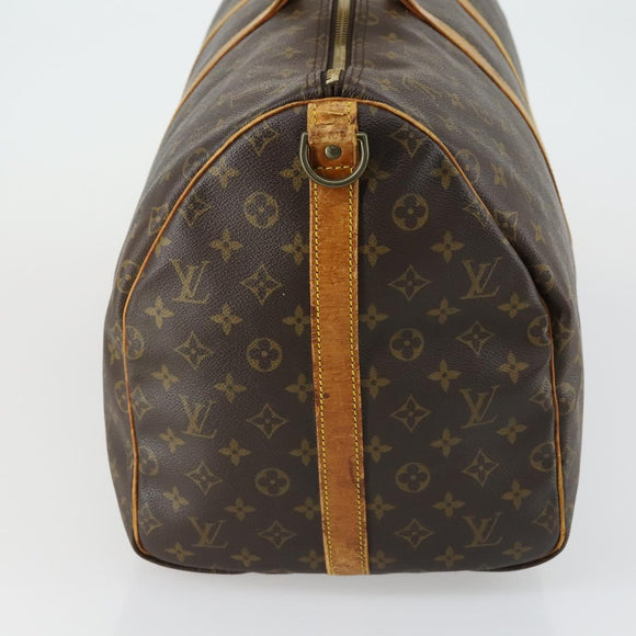 LOUIS VUITTON Monogram Keepall Bandouliere 55 Boston Bag M41414 LV Auth ka461