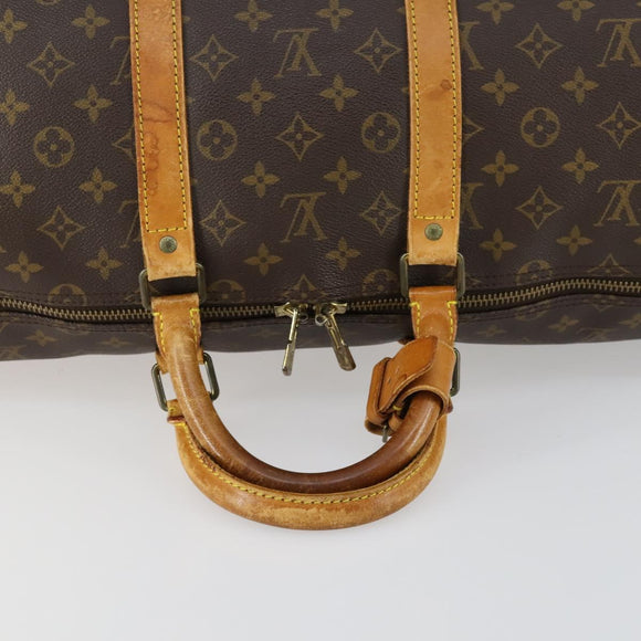 LOUIS VUITTON Monogram Keepall Bandouliere 55 Boston Bag M41414 LV Auth ka461