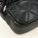 CHANEL Cambon Line Shoulder Bag Leather Black Silver CC Auth ka4610V-15