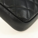 CHANEL Cambon Line Shoulder Bag Leather Black Silver CC Auth ka4610V-17