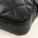 CHANEL Cambon Line Shoulder Bag Leather Black Silver CC Auth ka4610V-18