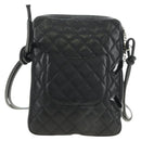 CHANEL Cambon Line Shoulder Bag Leather Black Silver CC Auth ka4610V-3