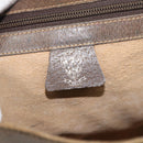 GUCCI GG Supreme Web Sherry Line Hand Bag PVC Brown Gold Auth ka4611-15
