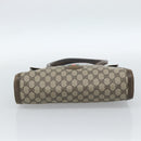 GUCCI GG Supreme Web Sherry Line Hand Bag PVC Brown Gold Auth ka4611-9