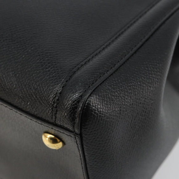 Salvatore Ferragamo Vala Chain Shoulder Bag Leather Black Gold Auth ka4612V