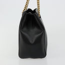 Salvatore Ferragamo Vala Chain Shoulder Bag Leather Black Gold Auth ka4612V-4