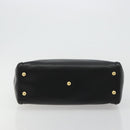 Salvatore Ferragamo Vala Chain Shoulder Bag Leather Black Gold Auth ka4612V-5