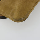 LOEWE Shoulder Bag Suede Beige Gold Auth ka4613A-9