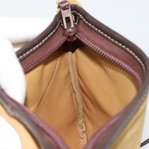 LOEWE Shoulder Bag Suede Beige Gold Auth ka4613A
