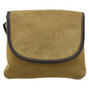LOEWE Shoulder Bag Suede Beige Gold Auth ka4613A-13