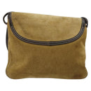 LOEWE Shoulder Bag Suede Beige Gold Auth ka4613A-2