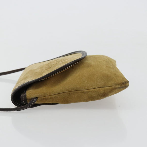 LOEWE Shoulder Bag Suede Beige Gold Auth ka4613A