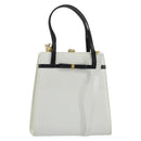 Salvatore Ferragamo Vala Handtas Leer 2way Wit Goud Auth ka4614A-1