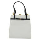Salvatore Ferragamo Vala Handtas Leer 2way Wit Goud Auth ka4614A-2