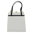 Salvatore Ferragamo Vala Handtas Leer 2way Wit Goud Auth ka4614A-3