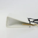 Salvatore Ferragamo Vala Handtas Leer 2way Wit Goud Auth ka4614A-4