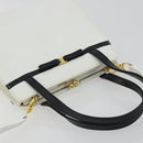 Salvatore Ferragamo Vala Handtas Leer 2way Wit Goud Auth ka4614A-6