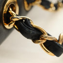 CHANEL Schultertasche Kette Lammleder Schwarz Gold CC Auth ka4618SAV-10