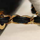 CHANEL Schultertasche Kette Lammleder Schwarz Gold CC Auth ka4618SAV-11