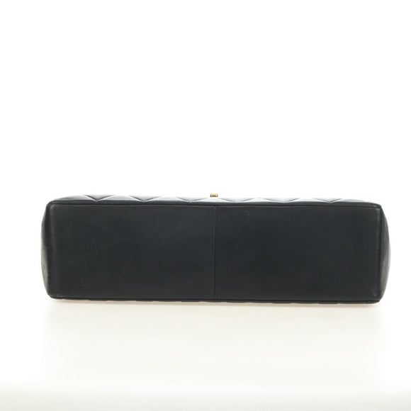 CHANEL Schultertasche Kette Lammleder Schwarz Gold CC Auth ka4618SAV