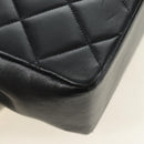 CHANEL Schultertasche Kette Lammleder Schwarz Gold CC Auth ka4618SAV-15